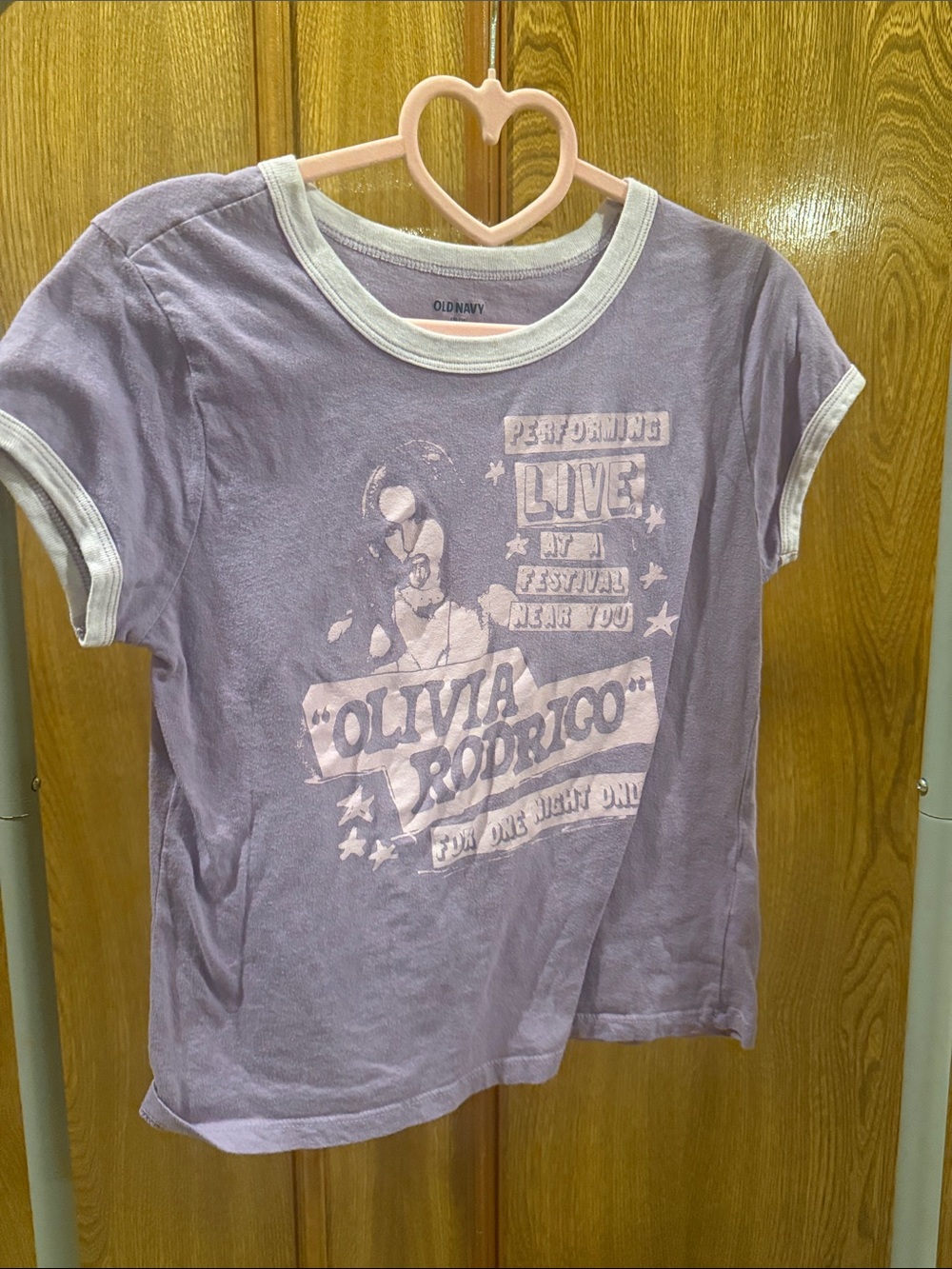 Old Navy Lavender Ringer Tee with Cream Trim
